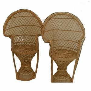 Vintage Peacock Wicker Boho Papasan Chair Gift Nursery Children Girl Christmas